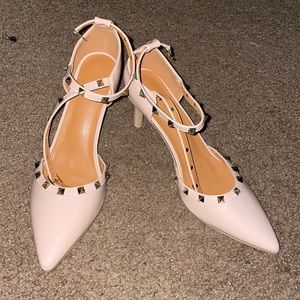 Studded nude heels